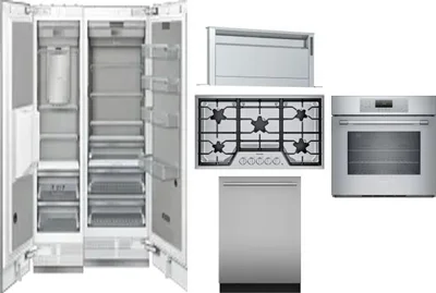 6 Piece Package Includes Refrigerator, Freezer, Cooktop, Wall Oven, Hood And Dishwasher