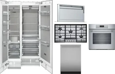 6 Piece Package Includes Refrigerator, Freezer, Cooktop, Wall Oven, Hood And Dishwasher