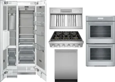 6 Piece Package Includes Refrigerator, Freezer, Cooktop, Wall Oven, Hood And Dishwasher