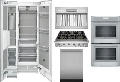 6 Piece Package Includes Refrigerator, Freezer, Cooktop, Wall Oven, Hood And Dishwasher