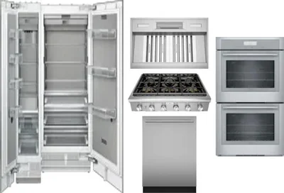 6 Piece Package Includes Refrigerator, Freezer, Cooktop, Wall Oven, Hood And Dishwasher