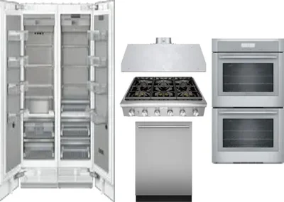6 Piece Package Includes Refrigerator, Freezer, Cooktop, Wall Oven, Hood And Dishwasher