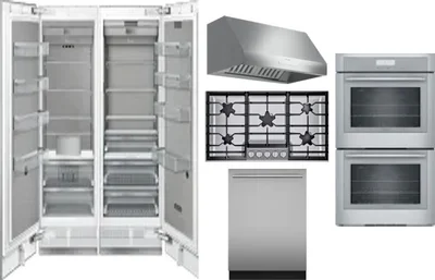 6 Piece Package Includes Refrigerator, Freezer, Cooktop, Wall Oven, Hood And Dishwasher