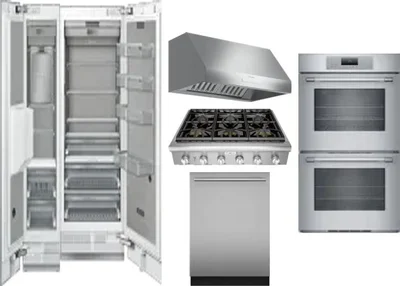 6 Piece Package Includes Refrigerator, Freezer, Cooktop, Wall Oven, Hood And Dishwasher