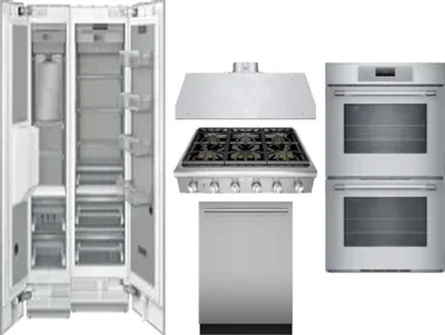 6 Piece Package Includes Refrigerator, Freezer, Cooktop, Wall Oven, Hood And Dishwasher