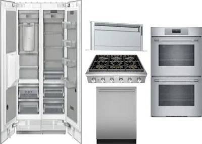 6 Piece Package Includes Refrigerator, Freezer, Cooktop, Wall Oven, Hood And Dishwasher