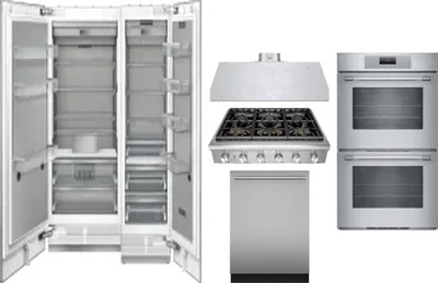 6 Piece Package Includes Refrigerator, Freezer, Cooktop, Wall Oven, Hood And Dishwasher