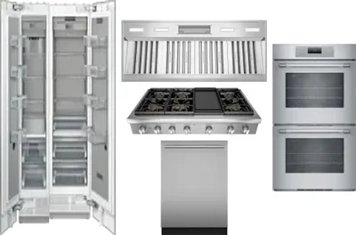 6 Piece Package Includes Refrigerator, Freezer, Cooktop, Wall Oven, Hood And Dishwasher