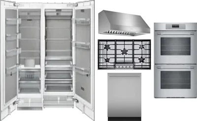 6 Piece Package Includes Refrigerator, Freezer, Cooktop, Wall Oven, Hood And Dishwasher