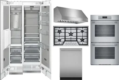 6 Piece Package Includes Refrigerator, Freezer, Cooktop, Wall Oven, Hood And Dishwasher