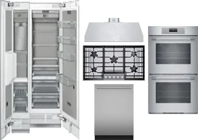 6 Piece Package Includes Refrigerator, Freezer, Cooktop, Wall Oven, Hood And Dishwasher