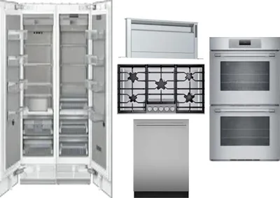 6 Piece Package Includes Refrigerator, Freezer, Cooktop, Wall Oven, Hood And Dishwasher
