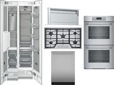 6 Piece Package Includes Refrigerator, Freezer, Cooktop, Wall Oven, Hood And Dishwasher