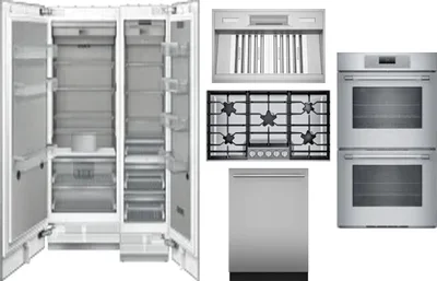 6 Piece Package Includes Refrigerator, Freezer, Cooktop, Wall Oven, Hood And Dishwasher