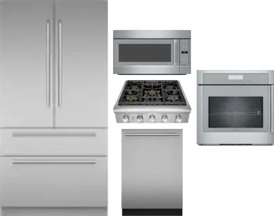 5 Piece Package Includes Refrigerator, Cooktop, Wall Oven, Microwave And Dishwasher