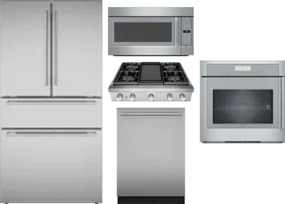 5 Piece Package Includes Refrigerator, Cooktop, Wall Oven, Microwave And Dishwasher