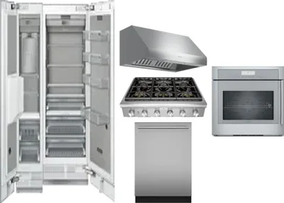 6 Piece Package Includes Refrigerator, Freezer, Cooktop, Wall Oven, Hood And Dishwasher
