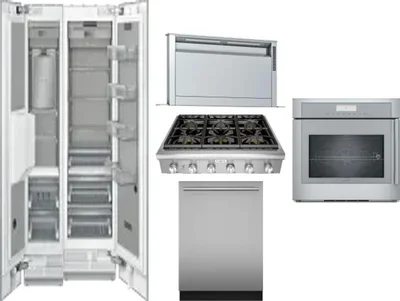 6 Piece Package Includes Refrigerator, Freezer, Cooktop, Wall Oven, Hood And Dishwasher