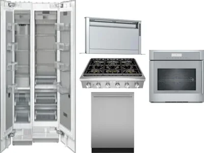 6 Piece Package Includes Refrigerator, Freezer, Cooktop, Wall Oven, Hood And Dishwasher