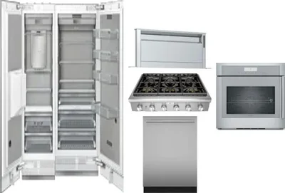 6 Piece Package Includes Refrigerator, Freezer, Cooktop, Wall Oven, Hood And Dishwasher