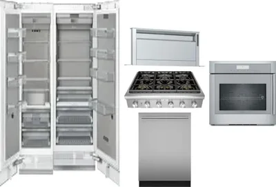 6 Piece Package Includes Refrigerator, Freezer, Cooktop, Wall Oven, Hood And Dishwasher