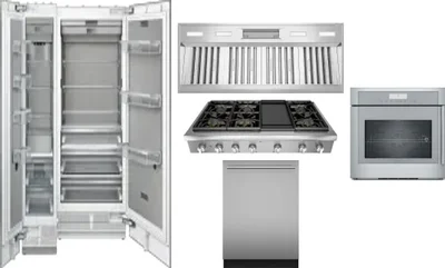 6 Piece Package Includes Refrigerator, Freezer, Cooktop, Wall Oven, Hood And Dishwasher