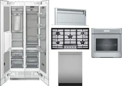 6 Piece Package Includes Refrigerator, Freezer, Cooktop, Wall Oven, Hood And Dishwasher
