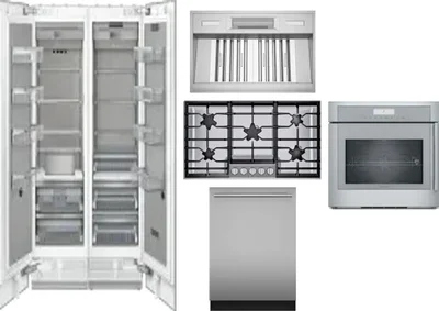 6 Piece Package Includes Refrigerator, Freezer, Cooktop, Wall Oven, Hood And Dishwasher