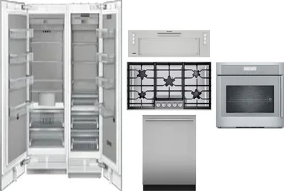 6 Piece Package Includes Refrigerator, Freezer, Cooktop, Wall Oven, Hood And Dishwasher