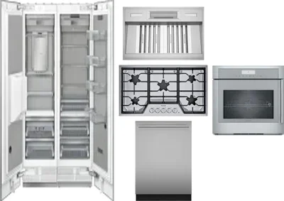 6 Piece Package Includes Refrigerator, Freezer, Cooktop, Wall Oven, Hood And Dishwasher