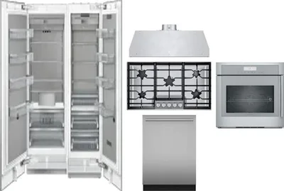 6 Piece Package Includes Refrigerator, Freezer, Cooktop, Wall Oven, Hood And Dishwasher