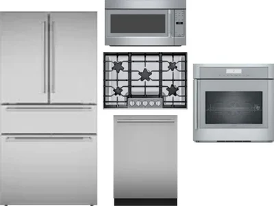 5 Piece Package Includes Refrigerator, Cooktop, Wall Oven, Microwave And Dishwasher