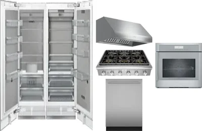 6 Piece Package Includes Refrigerator, Freezer, Cooktop, Wall Oven, Hood And Dishwasher