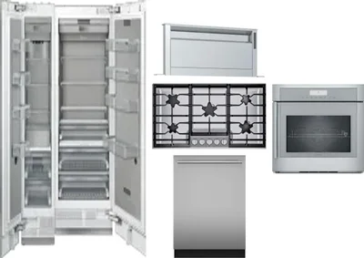 6 Piece Package Includes Refrigerator, Freezer, Cooktop, Wall Oven, Hood And Dishwasher
