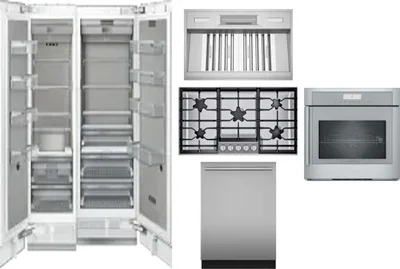 6 Piece Package Includes Refrigerator, Freezer, Cooktop, Wall Oven, Hood And Dishwasher