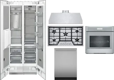 6 Piece Package Includes Refrigerator, Freezer, Cooktop, Wall Oven, Hood And Dishwasher