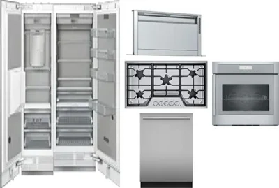 6 Piece Package Includes Refrigerator, Freezer, Cooktop, Wall Oven, Hood And Dishwasher