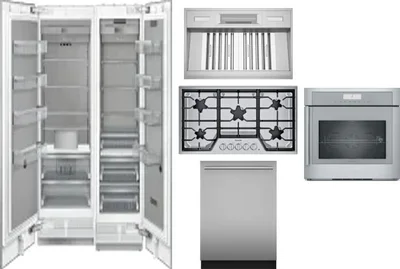 6 Piece Package Includes Refrigerator, Freezer, Cooktop, Wall Oven, Hood And Dishwasher