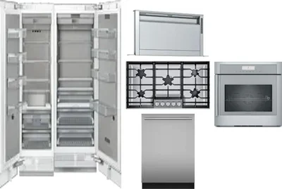 6 Piece Package Includes Refrigerator, Freezer, Cooktop, Wall Oven, Hood And Dishwasher