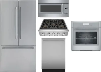 5 Piece Package Includes Refrigerator, Cooktop, Wall Oven, Microwave And Dishwasher
