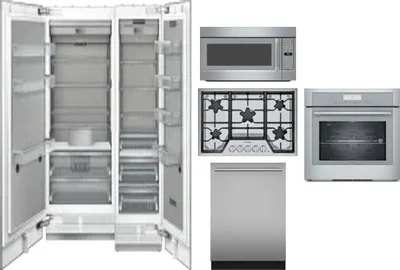 6 Piece Package Includes Refrigerator, Freezer, Cooktop, Wall Oven, Microwave And Dishwasher