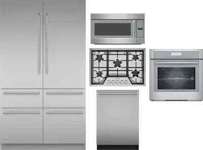 5 Piece Package Includes Refrigerator, Cooktop, Wall Oven, Microwave And Dishwasher