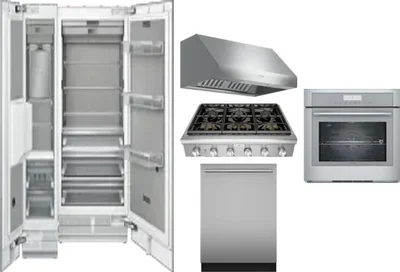 6 Piece Package Includes Refrigerator, Freezer, Cooktop, Wall Oven, Hood And Dishwasher