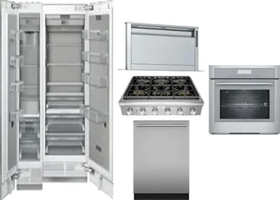 6 Piece Package Includes Refrigerator, Freezer, Cooktop, Wall Oven, Hood And Dishwasher