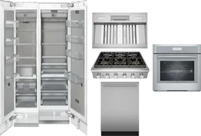 6 Piece Package Includes Refrigerator, Freezer, Cooktop, Wall Oven, Hood And Dishwasher