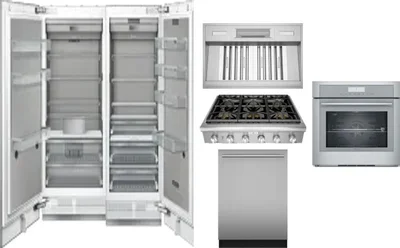 6 Piece Package Includes Refrigerator, Freezer, Cooktop, Wall Oven, Hood And Dishwasher