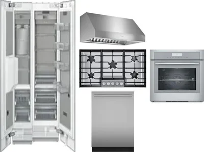 6 Piece Package Includes Refrigerator, Freezer, Cooktop, Wall Oven, Hood And Dishwasher