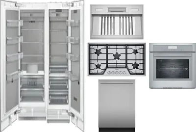 6 Piece Package Includes Refrigerator, Freezer, Cooktop, Wall Oven, Hood And Dishwasher