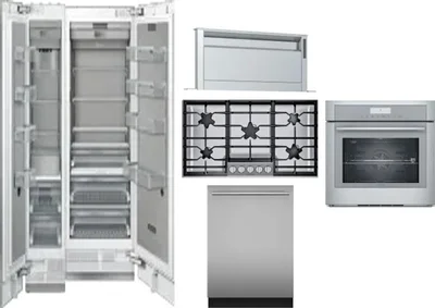 6 Piece Package Includes Refrigerator, Freezer, Cooktop, Wall Oven, Hood And Dishwasher