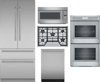 5 Piece Package Includes Refrigerator, Cooktop, Wall Oven, Microwave And Dishwasher